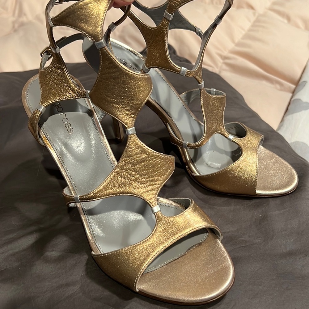 Gorgeous pair of Sergio Rossi Gold Gladiator Heels